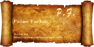Palme Farkas névjegykártya